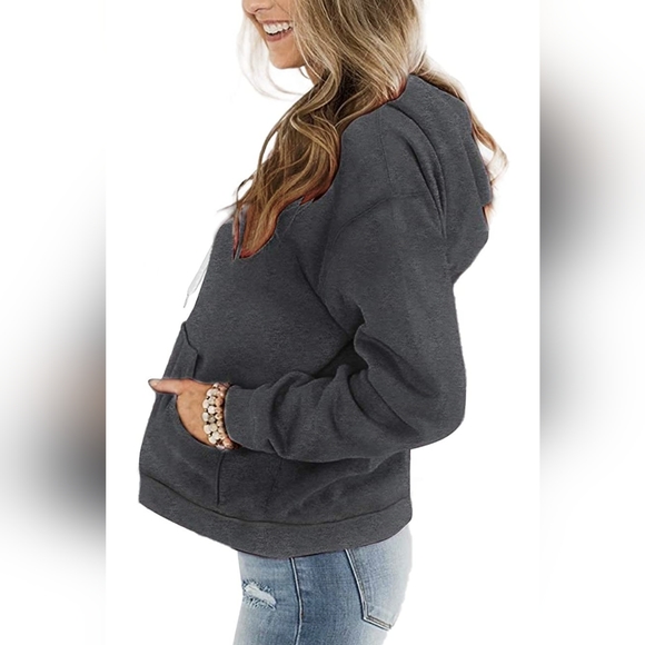 Davenil Womens Hoodies Comfy Fleece Long Sleeve Hooded Sweatshirt Pullover Sz M - Picture 2 of 7